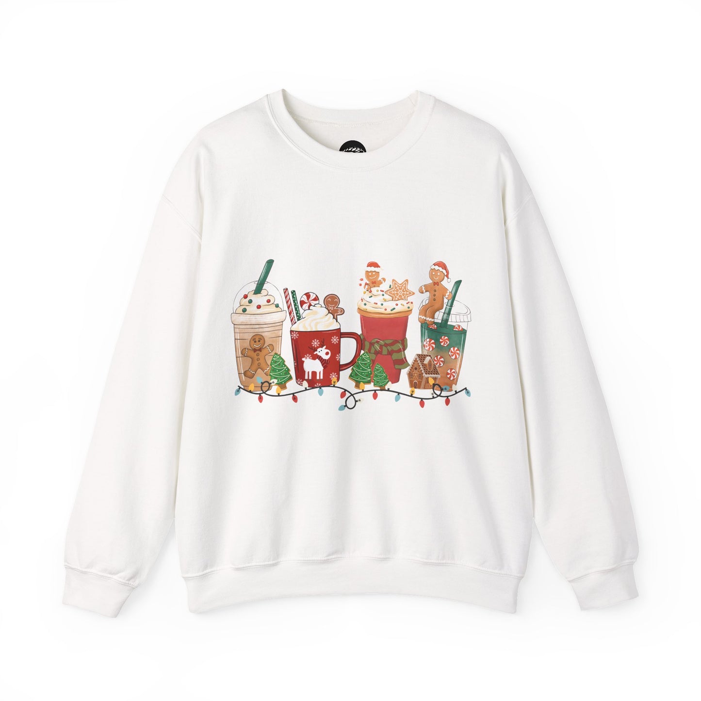 Gingerbread Print Holiday Crewneck Sweatshirt