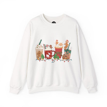Gingerbread Print Holiday Crewneck Sweatshirt