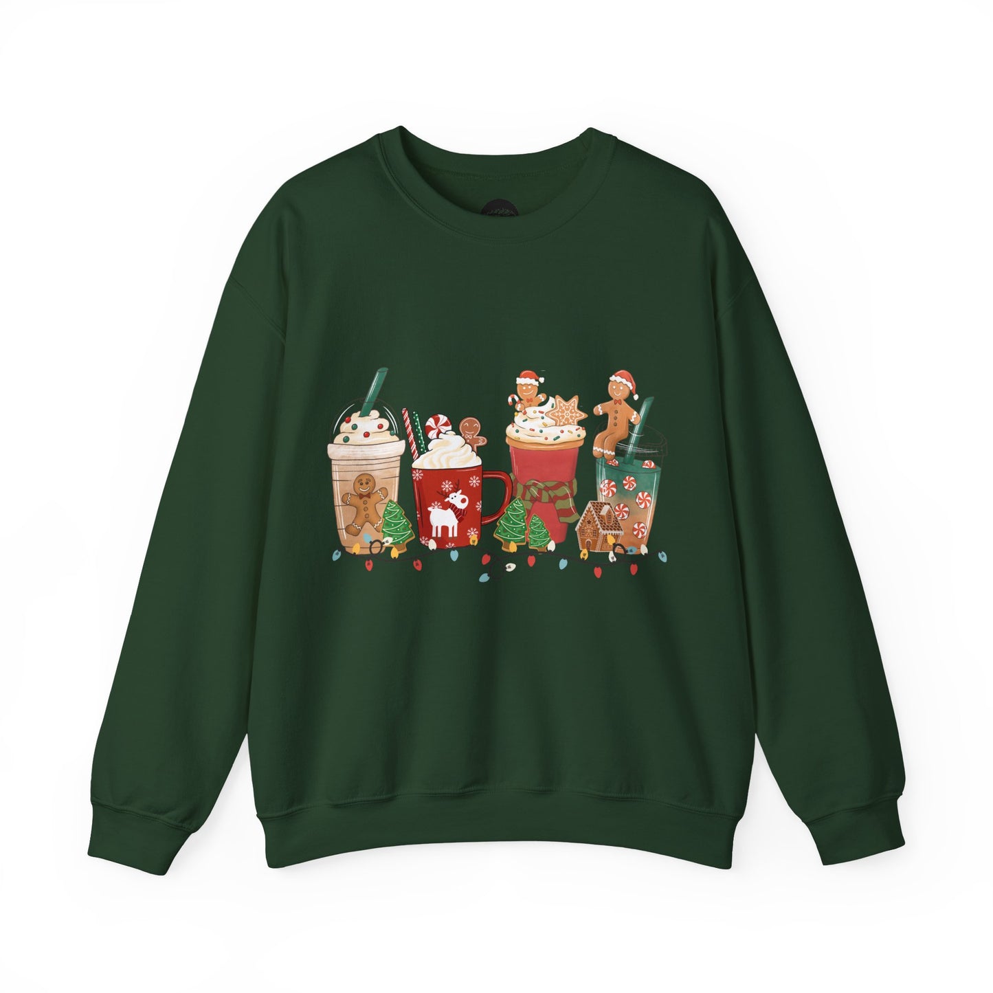 Gingerbread Print Holiday Crewneck Sweatshirt