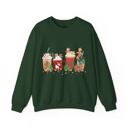 Gingerbread Print Holiday Crewneck Sweatshirt