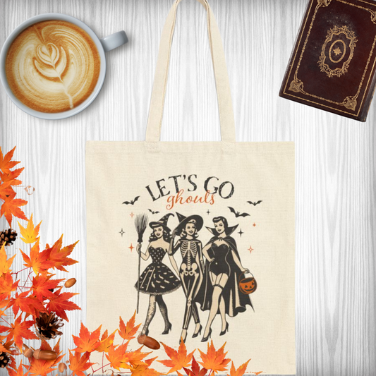 Let's Go Ghouls Canvas Tote Bag