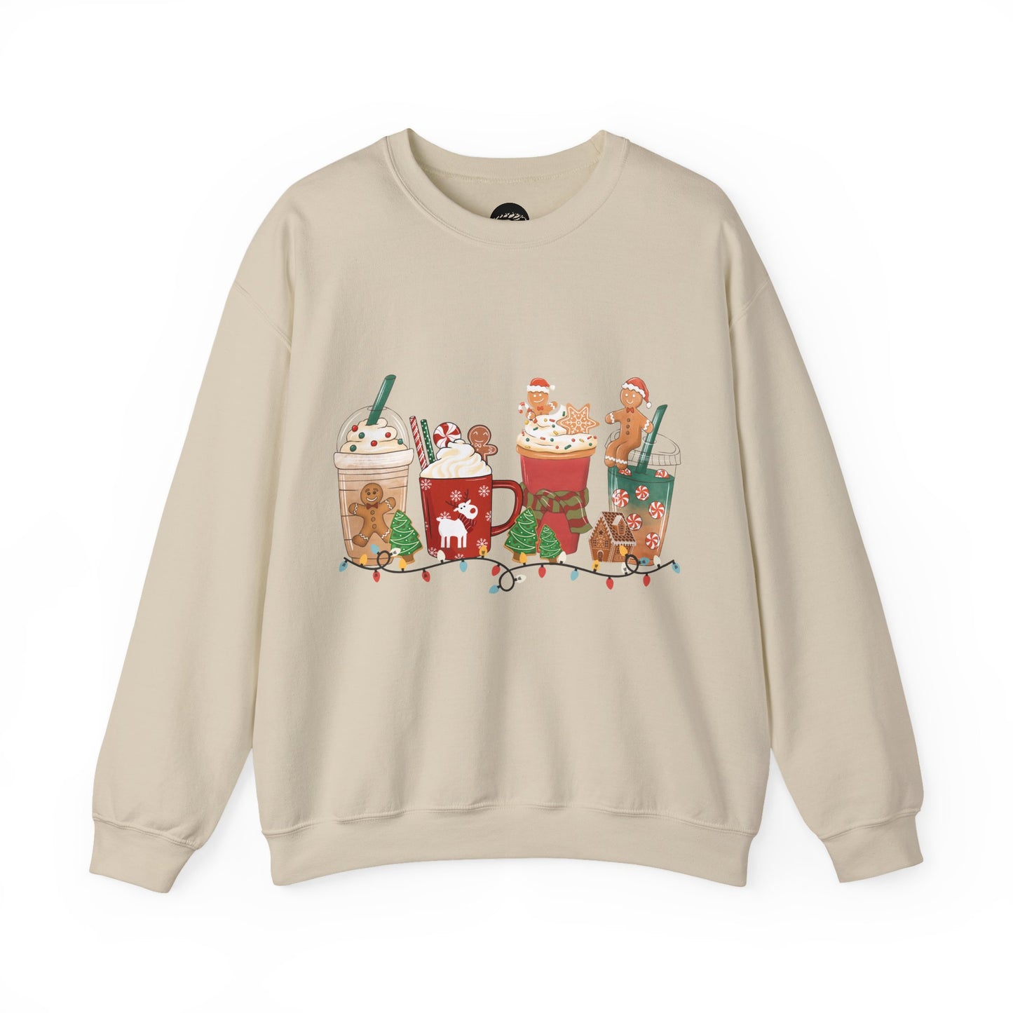 Gingerbread Print Holiday Crewneck Sweatshirt