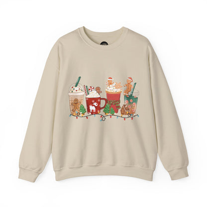 Gingerbread Print Holiday Crewneck Sweatshirt