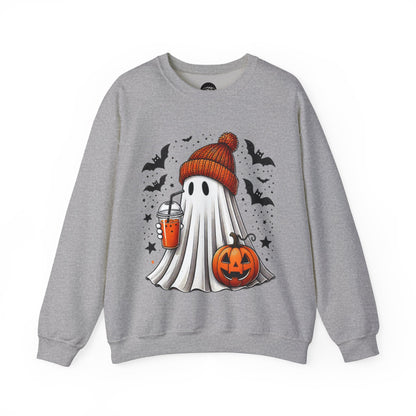 Pumpkin Spice Trick or Treat Ghost Crewneck Sweatshirt - Cousins Who Geek