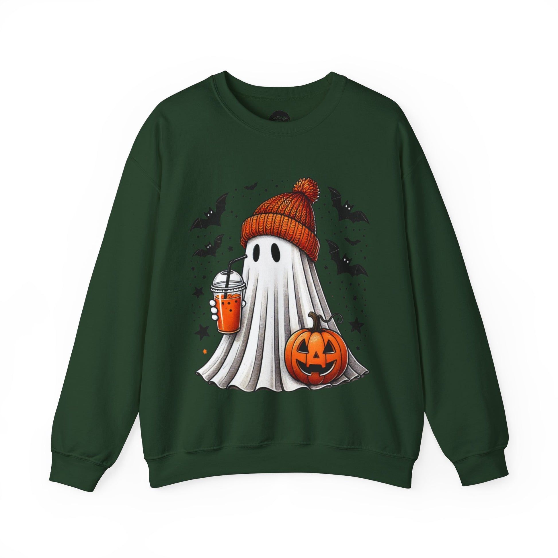 Pumpkin Spice Trick or Treat Ghost Crewneck Sweatshirt - Cousins Who Geek