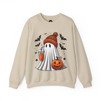 Pumpkin Spice Trick or Treat Ghost Crewneck Sweatshirt - Cousins Who Geek