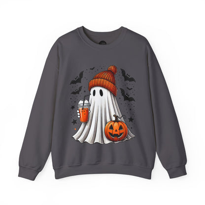 Pumpkin Spice Trick or Treat Ghost Crewneck Sweatshirt - Cousins Who Geek