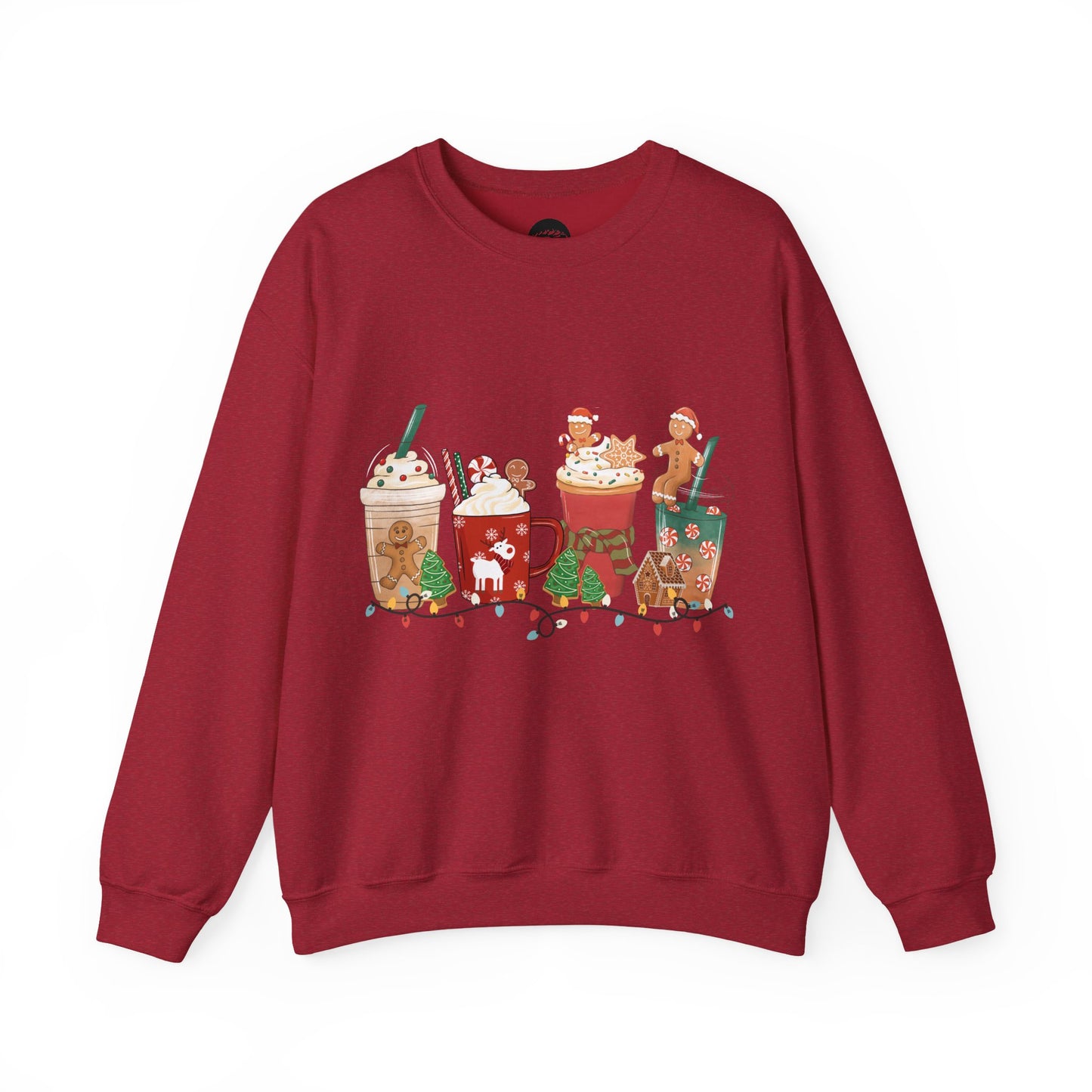 Gingerbread Print Holiday Crewneck Sweatshirt