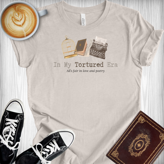 In My Tortured Era Birdcage Book Typewriter T-Shirt