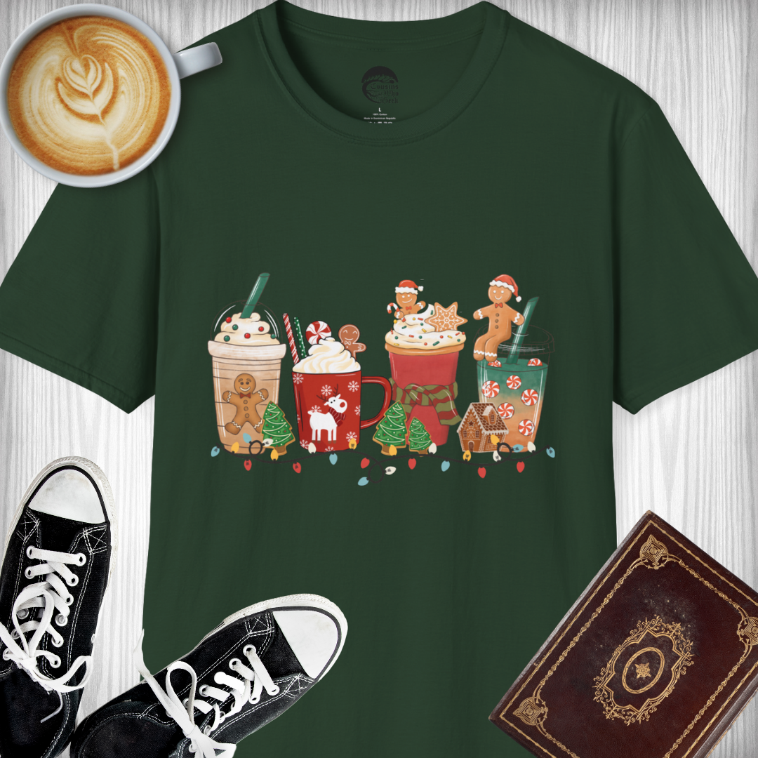 Gingerbread Print Holiday T-Shirt